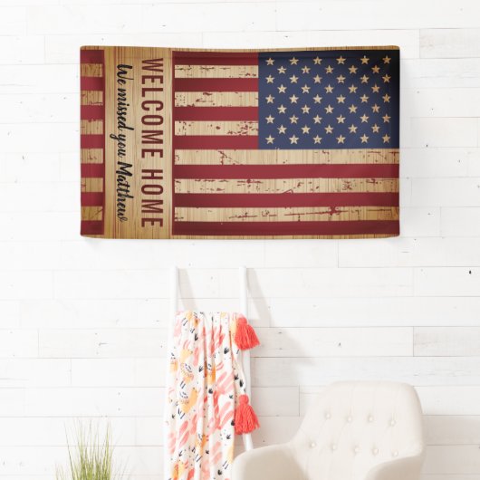 Militärische Begrüßung Zuhause Party Rustikale ame Banner (Insitu)