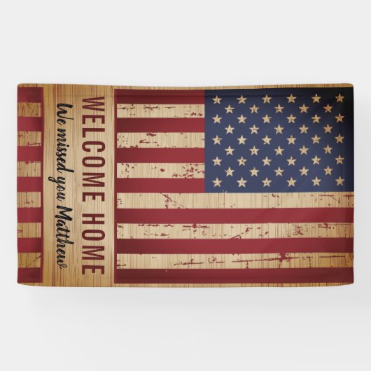 Militärische Begrüßung Zuhause Party Rustikale ame Banner (Horizontal)