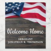 Militärische Begrüßung Zuhause Party US-amerikanis Weinetikett (Einzelnes Label)