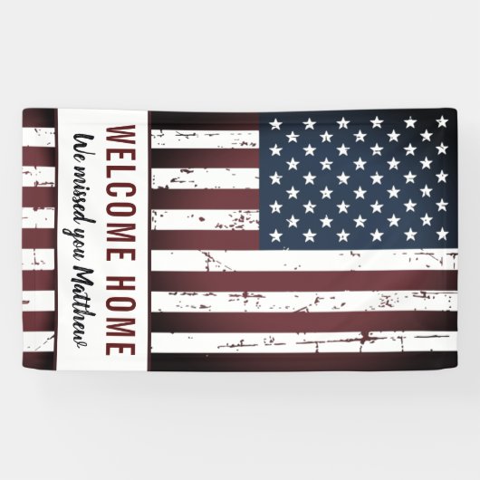 Militärische Begrüßung Zuhause Patriotic American Banner (Horizontal)