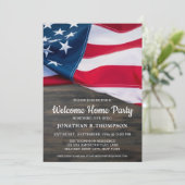 Militärische Begrüßung Zuhause US American Flag Pa Einladung (Stehend Vorderseite)
