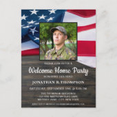 Militärische Begrüßung Zuhause USA Patriotic Ameri Einladungspostkarte (Vorderseite)