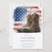 Militärische Boots-Abschluss mit amerikanischer Fa Einladung (Vorderseite)