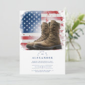 Militärische Boots-Abschluss mit amerikanischer Fa Einladung (Stehend Vorderseite)