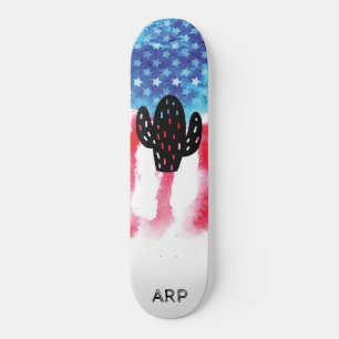 *~* Militärische CACTUS Rot-Blaue Flagge Skateboard