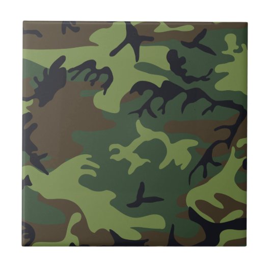 Militärische Camouflage des grünen Waldes Fliese (Vorderseite)
