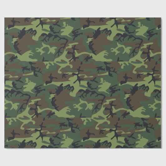 Militärische Camouflage des grünen Waldes Geschenkpapier (Flach)
