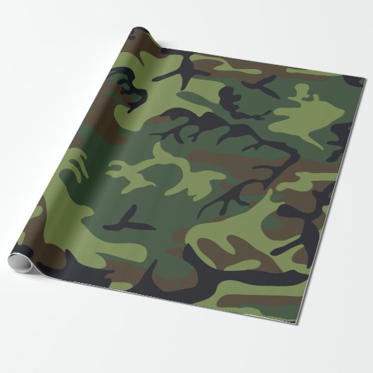 Militärische Camouflage des grünen Waldes Geschenkpapier (Ungerollt)