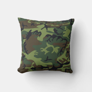Militärische Camouflage des grünen Waldes Kissen