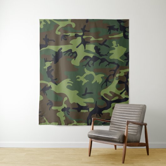 Militärische Camouflage des grünen Waldes Wandteppich (Beispiel)