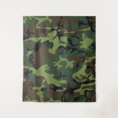 Militärische Camouflage des grünen Waldes Wandteppich (Vorderseite)