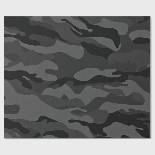 militärische Camouflage dunkler Abend Geschenkpapier (Flach)