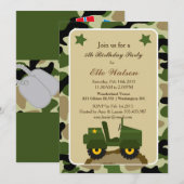 Militärische Camouflage Geburtstagspartei Einladun Einladung (Vorne/Hinten)
