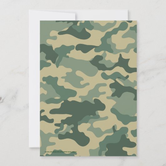 Militärische Camouflage Geburtstagspartei Einladung (Rückseite)