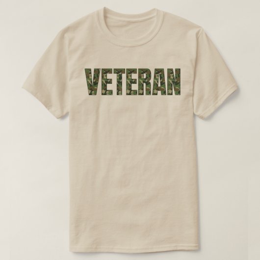 Militärische Camouflage Veteran T-Shirt (Design vorne)