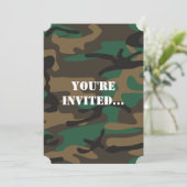 Militärische Camouflage von Grünbraun Einladung (Stehend Vorderseite)