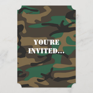 Militärische Camouflage von Grünbraun Einladung