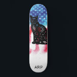 *~* Militärische COSMIC CAT Red White Blue Flag Skateboard<br><div class="desc">*Energetisch verbessert / verbessert COSMIC CAT-Silhouette auf amerikanischer Flagge * Patriotische amerikanische Flagge mit COSMIC CAT-Silhouette . . Dieses Design zeigt die US Flag American Flag auch bekannt als Old Glory und US Flagge. Dieses Watercolor American Flag Design beinhaltet die Farben Red White Blue in Form von Sternen und gestreift...</div>