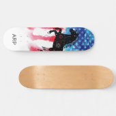 *~* Militärische COSMIC HORSE Red White Blue Flag Skateboard (Horizontal)