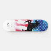 *~* Militärische COSMIC HORSE Red White Blue Flag Skateboard (Horizontal)