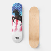 *~* Militärische COSMIC HORSE Red White Blue Flag Skateboard (Vorderseite)