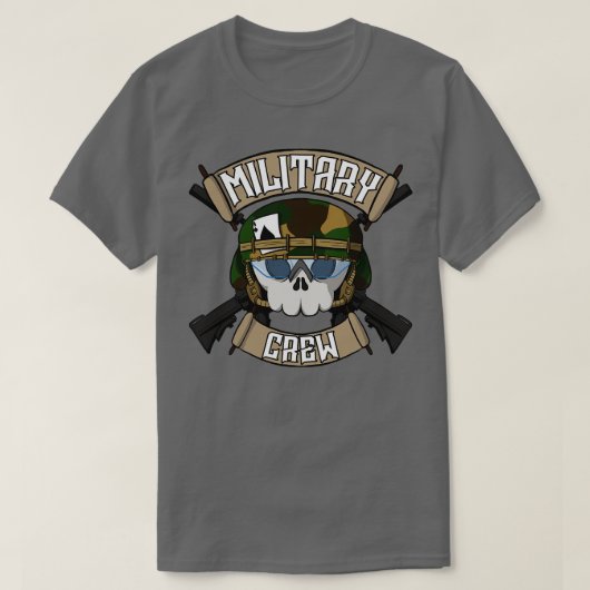 Militärische Crew Jolly Pirate T-Shirt (Design vorne)