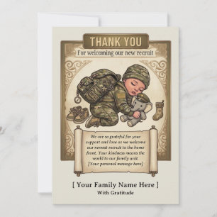 Militärische Dankeskarten für neue Rekruten — Baby Dankeskarte