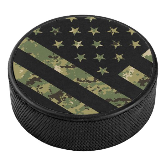 Militärische digitale Camouflage US-Flagge Eishockey Puck (3/4)