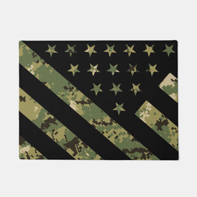 Militärische digitale Camouflage US-Flagge Fußmatte (Vorderseite)