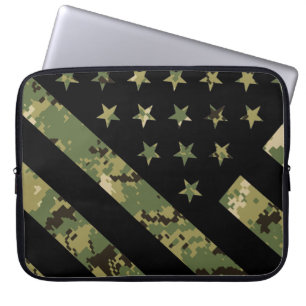 Militärische digitale Camouflage US-Flagge Laptopschutzhülle
