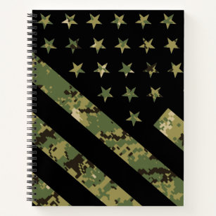Militärische digitale Camouflage US-Flagge Notizblock