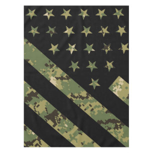 Militärische digitale Camouflage US-Flagge Tischdecke