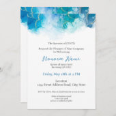 Militärische Ehefrau Digital Willkommensblau Einladung (Vorne/Hinten)