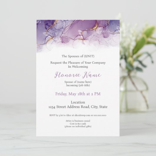 Militärische Ehefrau Digitale Willkommenseinladung Einladung (Stehend Vorderseite)