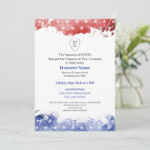 Militärische Ehefrau Willkommen Patriotic Red Blue Einladung (Stehend Vorderseite)