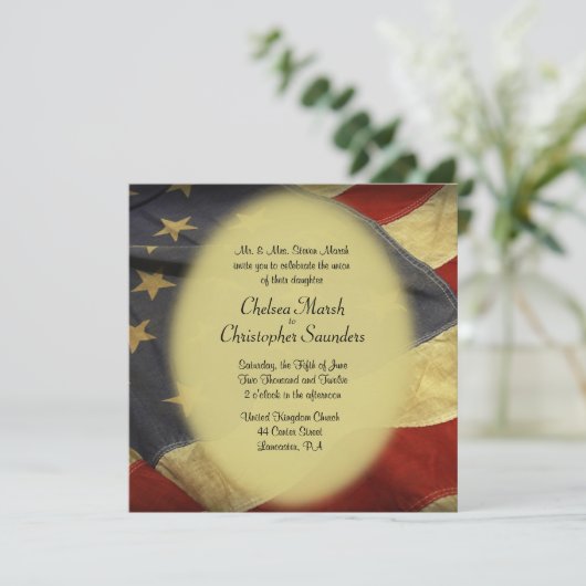 Militärische Einladung der amerikanischen Flagge (Stehend Vorderseite)
