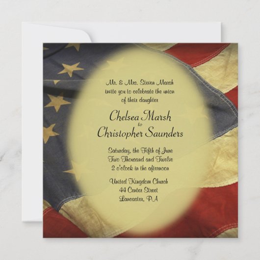 Militärische Einladung der amerikanischen Flagge (Vorderseite)
