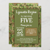 Militärische Familie Camouflage Glitzer Geburtstag Einladung (Vorne/Hinten)