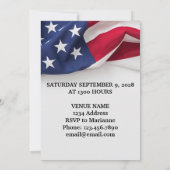 Militärische Feier Amerikanische Flagge des Lebens Einladung (Rückseite)