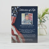 Militärische Feier der Life Fotos USA Flag Einladung (Stehend Vorderseite)