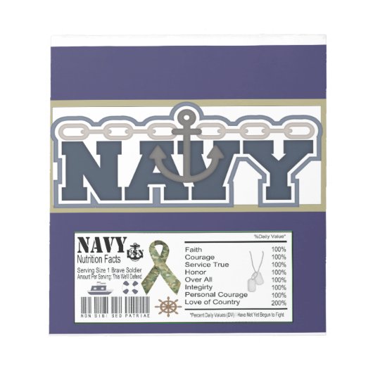 Militärische Feste Candy Bar Wrapper Notizblock (Vorderseite)