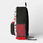 Militärische Flugzeugschule Retro Rot und Schwarz Bedruckter Rucksack (Rechts)