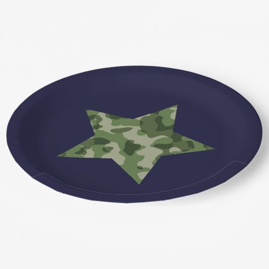 Militärische Geburtstagspartei Pappteller (Schrägansicht)