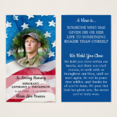 Militärische gefallene Soldaten-Gebetskarte Amerik (Vorne & Hinten)