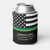 Militärische Glückwunsch mit dünner grüner Linie Dosenkühler (Kanne Rückseite)