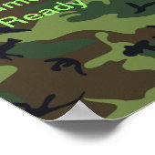Militärische grüne Camouflage bereit für den Kampf Poster (Ecke)