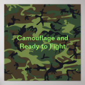 Militärische grüne Camouflage bereit für den Kampf Poster (Vorne)
