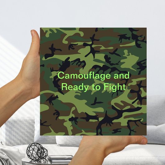 Militärische grüne Camouflage bereit für den Kampf Poster