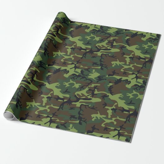Militärische grüne Camouflage Geschenkpapier (Ungerollt)