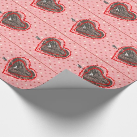 Militärische grüne Camouflage Herz Valentine Geschenkpapier (Ecke)